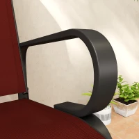 Outsunny Patio Glider with Breathable Mesh Fabric, Outdoor Glider Chair, Garden Rocking Gliding Seat for Patio, Yard, Porch, Black/Wine Red(m-10)