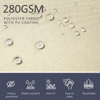 Outsunny 236" x 71" Outdoor Privacy Wall, Double Retractable Side Awning, Patio Screen for Garden, Balcony, Cream White(m-4)