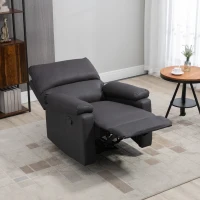 HOMCOM Recliner Chair, Manual Reclining Chair with Footrest, Padded Seat for Living Room, Bedroom, Study, Dark Grey(m-9)