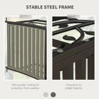 Outsunny 4' Metal Arch Garden Bridge Arc Footbridge with Guardrails and Decorative Vine Pattern, Black(m-6)