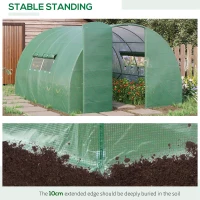 Outsunny 13x10x6.6ft Heavy Duty Outdoor Walk-in Tunnel Greenhouse Portable Garden Planting Warm House with PE Cover Green(m-5)