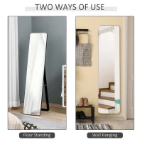 HOMCOM Full Length Mirror for Bedroom, Free Standing Dressing Mirror, Wall Mirror with Wood Frame, 15" x 61", Black(m-4)