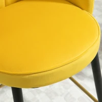HOMCOM Bar Stools Set of 2 Modern Counter Height Bar Stools with Back, Footrest for Home Kitchen, 23.2"x20.5"x35.4", Yellow(m-10)
