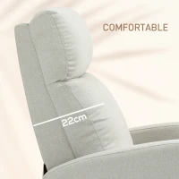 HOMCOM Manual Recliner Sofa Home Theater Seating, Single Reclining Sofa Chair with Padded Seat for Living Room, Cream White(m-5)