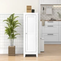 HOMCOM Kitchen Pantry Storage Cabinet with Adjustable Shelves, Small Storage Cabinet with Door and Shelves, White(m-8)