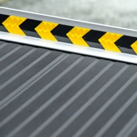 HOMCOM 5ft Wheelchair Ramp Scooter Mobility Non-Skid PVC Layering Portable Foldable Aluminium(m-10)