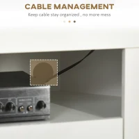 HOMCOM Corner TV Cabinet for 40 inches with LED Lights, High Gloss TV Stand with Cable Management and Open Shelf, White(m-10)