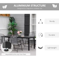 Outsunny Patio Dining Table for 8, Rectangular Aluminum Outdoor Table for Garden Lawn Backyard, Black(m-5)