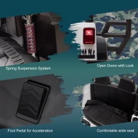 Aosom 12V Battery-powered Kids Jeep Ride On Police Car with Parental Remote Camouflage(m-9)