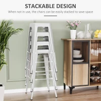 HOMCOM Set of 4 Bar Stools Kitchen Industrial Breakfast Bistro Cafe Metal Frame Silver Grey(m-6)