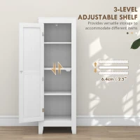 HOMCOM Kitchen Pantry Storage Cabinet with Adjustable Shelves, Small Storage Cabinet with Door and Shelves, White(m-4)
