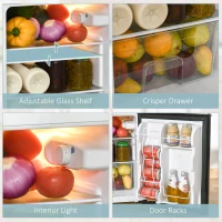 HOMCOM 3.2 Cu Ft Compact Refrigerator, Mini Fridge with Freezer, Adjustable Shelves and Reversible Doors for Bedroom, Black(m-5)