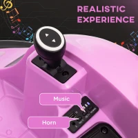 Qaba 12V Bumper Car for Toddlers, Ride On Car with 360 Degree Remote Control, Lights Music Horn, for 1.5-5 Years, Pink(m-5)