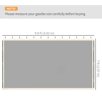 Outsunny Replacement Mosquito Netting for Gazebo 10' x 10' Black Screen Walls for Canopy with Zippers for Parties and Outdoor Activities, Cream White(m-3)