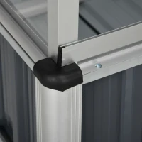 Outsunny 45"x24"x51" Raised Garden Bed with Greenhouse, Windows, Galvanized Steel Frame for Vegetables Flowers Herbs, Dark Grey(m-9)