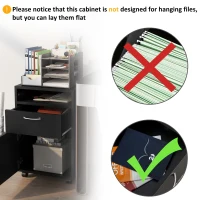 HOMCOM Mobile Storage Cabinet Organizer with Drawer and Cabinet, Printer Stand with Castors, Black(m-7)
