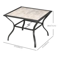 Outsunny Square Outdoor Dining Table, Garden Table with PC Board Tabletop for Patio, Backyard, Poolside, Grey(m-3)