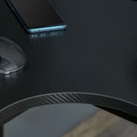 HOMCOM L-Shaped Desk, 57 Inch Corner Desk, Computer Table, Writing Workstation for Home Office with Cable Management, Black(m-9)