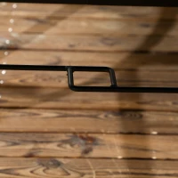 Outsunny Square Outdoor Dining Table, Garden Table with PC Board Tabletop for Patio, Backyard, Poolside, Grey(m-9)