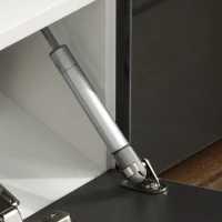 HOMCOM TV Stand for TVs up to 60", TV Unit with LED Lights, Storage Shelves and Cupboards, 53.9" x 13.8" x 16.5", Grey(m-10)