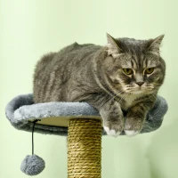 PawHut 54" Cat Tree for Larger Cats Adult with Hammock, Tal Cat Tree Tower with Scratching Post, Condo, Platforms, Play Balls for Indoor Cats, Grey(m-9)
