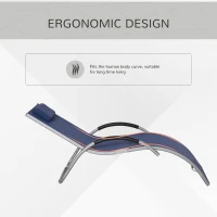 Outsunny Aluminum Frame Outdoor Lounge Chair, Portable Tanning Chair with Armchair & Removable Headrest Pillow for Garden Patio Outside, Blue(m-5)