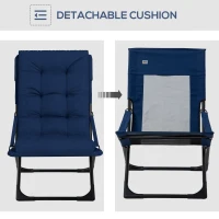 Outsunny Outdoor Folding Lawn Chair, Foldable Chair with Cushion, Armrest and Steel Frame for Poolside, Deck, Backyard(m-5)