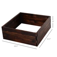 Outsunny Raised Garden Bed Elevated Wooden Planter Box for Backyard, Patio to Grow Vegetables, Herbs, and Flowers(m-3)