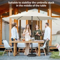 Outsunny Patio Umbrella Base, 24 lb Heavy Duty Concrete Umbrella Stand, Market Table Umbrella Base Holder for Outdoor, Black(m-4)