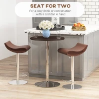 HOMCOM High Top Bar Table, Adjustable Round Kitchen Table with Swivel Top and Steel Base, Bistro Table for 2 People, Walnut(m-6)