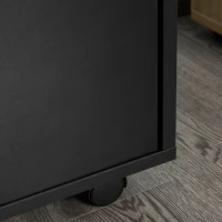 HOMCOM Mobile Storage Cabinet Organizer with Drawer and Cabinet, Printer Stand with Castors, Black(m-9)
