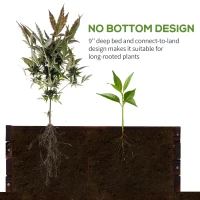 Outsunny Raised Garden Bed Elevated Wooden Planter Box for Backyard, Patio to Grow Vegetables, Herbs, and Flowers(m-4)