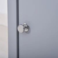 HOMCOM Wooden3-Tier Modern Nightstand with Pullout Shelf, Adjustable Open Shelf, and Door Cabinet, Grey(m-10)