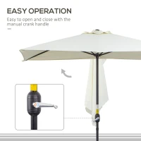 Outsunny 8ft Half Umbrella Outdoor Balcony Parasol Patio Garden Outdoor Window Sun Shade w/ 5 Ribs Beige(m-5)