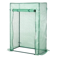 Outsunny 40"L x 20"W x 59"H Walk-in Garden Greenhouse with Durable Steel Frame Outdoor Hot House Tomato Plant Warm House w/ Roll up Door, PE Cover, Green(m-2)