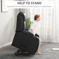HOMCOM Electric Lift Chair for Elderly, Power Recliner with Footrest, Remote Control, Cup Holders for Living Room, Grey(m-5)