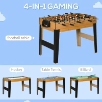 Soozier 43'' 4-in-1 Multi-Gaming Table, Tabletop Billiards Hockey Table Tennis Foosball Game, Easy Set up for Whole Family(m-4)