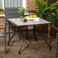 Outsunny Square Outdoor Dining Table, Garden Table with PC Board Tabletop for Patio, Backyard, Poolside, Grey(m-8)