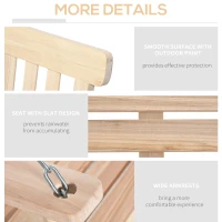 Outsunny 2 Person Wooden Porch Swing, Patio Swing Chair with Hanging Chains, Slatted Back & Seat, Outdoor Swing Bench for Garden, Backyard, Deck, Natural(m-6)