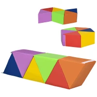 Qaba Foam Play Set, 2-Piece Kids Crawl and Climb Activity Soft Play Set, Freely-assembled Indoor Active Play for Babies(m-2)