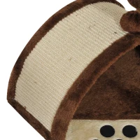 PawHut 18" Cat Tree Scratching Kitty House Kitten Activity Centre Pet Bed Post Furniture with Hanging Toy (Brown)(m-10)