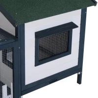 PawHut 59" x 31" x 33" Wooden Rabbit Hutch Bunny Cage Pet House Chicken Coop Poultry w/ Fence Run(m-9)