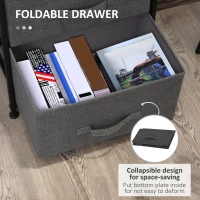 HOMCOM Linen Drawer Cabinet Organizer Storage Dresser Tower with 4 Removable Drawer Metal Frame Adjustable Feet for Living Room, Kitchen, Bathroom, Black(m-7)