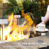 Outsunny 28" Propane Fire Pit Table 40,000 BTU Square Outdoor Gas Fire Table with Waterproof Cover, Adjustable Foot Pads(m-9)