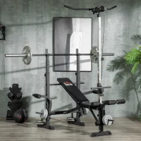 Soozier Adjustable Weight Bench with Pulley System for Home Gym Full Body Workout(m-8)