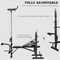 Soozier Adjustable Weight Bench with Pulley System for Home Gym Full Body Workout(m-6)