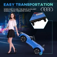Aosom Ride-On Toy On Car with Remote Control, 12V 3.1 MPH Electric Ride for Kids w/ Suspension System, Horn Honking, Blue(m-7)