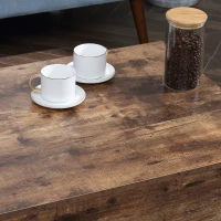 HOMCOM Lift Top Coffee Table with Hidden Storage Compartment Lift Tabletop Center Table for Living Room, Rustic Brown(m-9)