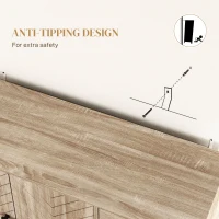 HOMCOM Modern Sideboard, 42.5" Buffet Cabinet with Adjustable Shelves and 3 Drawers, Coffee Bar Cabinet with 2 Doors, Oak(m-6)