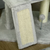 PawHut 57.5" Cat Tree with Scratching Posts, Large Cat Tower for Indoor Cats with Bed, House, Toys, Grey(m-10)